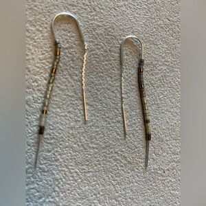 Delicate beaded threader earrings